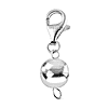 Set of 2 - Round Shape Magnetic Lock with Lobster Clasp in Rhodium Overlay Sterling Silver