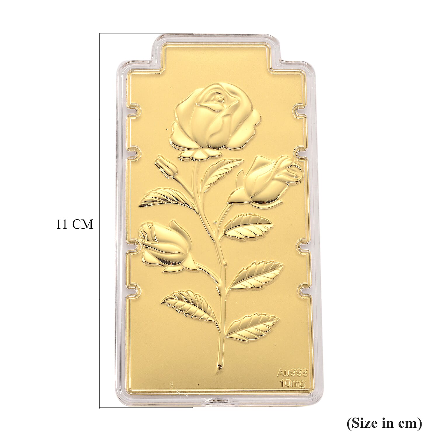 Set of 2 - 24K Yellow Gold (99.9% Purity) Rose Flower Embossed Foil