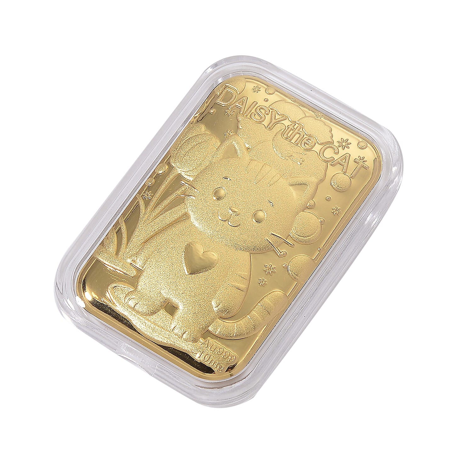 Set of 2 - 24K Yellow Gold Blossom Kitty Embossed Foil