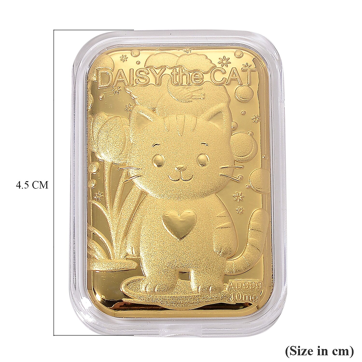 Set of 2 - 24K Yellow Gold Blossom Kitty Embossed Foil
