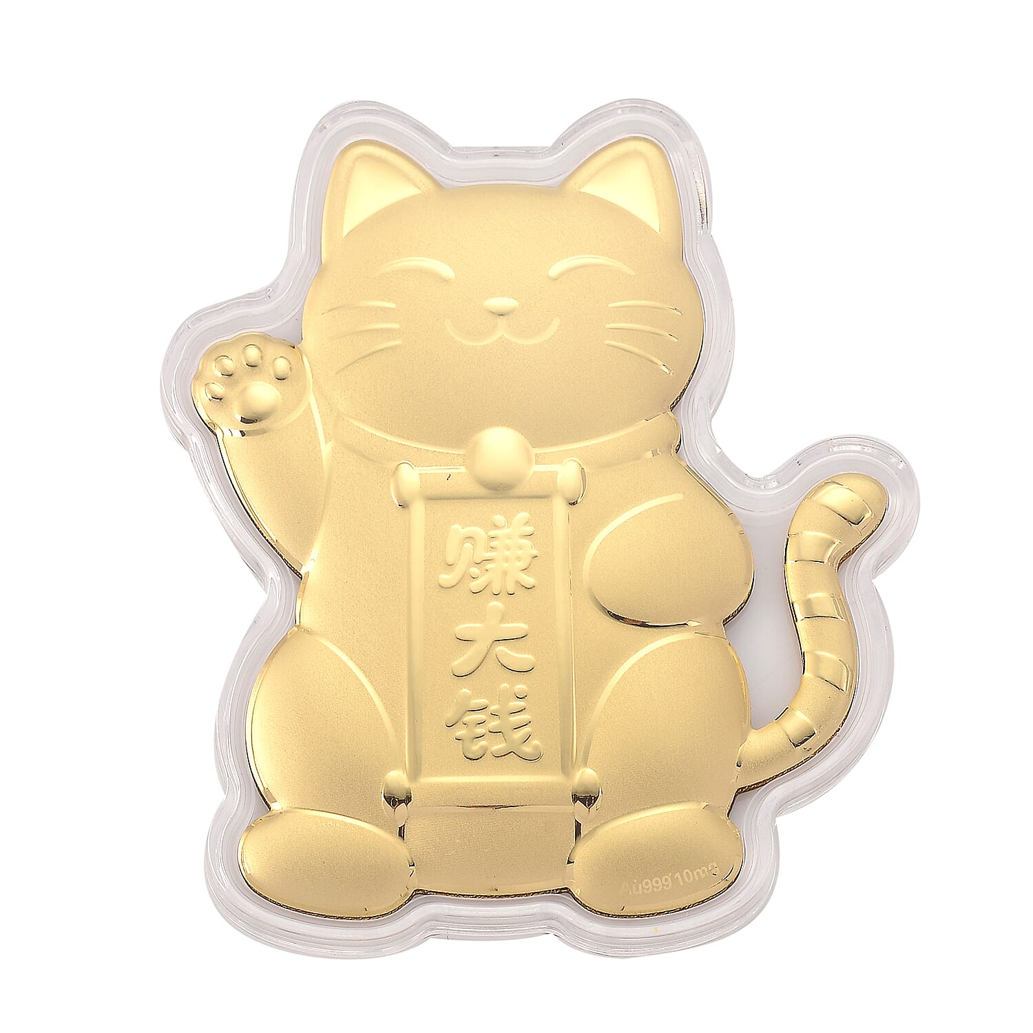 Jewellery Pack of 3 - 9K Yellow Gold Magnetic Lock with Spring Ring Clasp,9K Yellow Gold Rolo Necklace (Size - 18) with Spring Ring Clasp,24K Yellow Gold Maneki Neko Lucky Cat