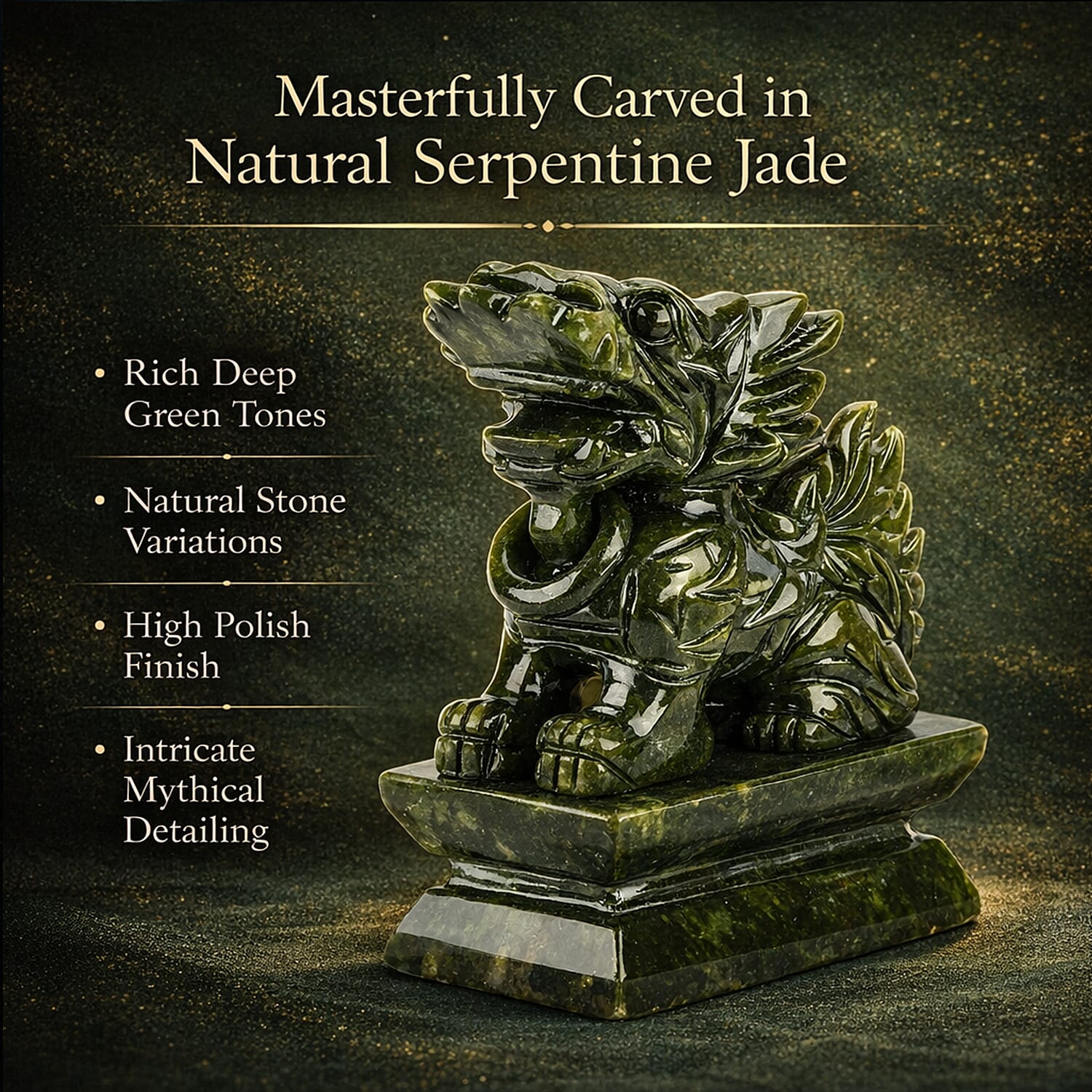 Natural Shungite Maneki Neko Lucky Cat Figurine 920.00 Ct & 2 Serpentine Jade Carved Pixiu Sculptures With Bracelet 5045.00 Ct.