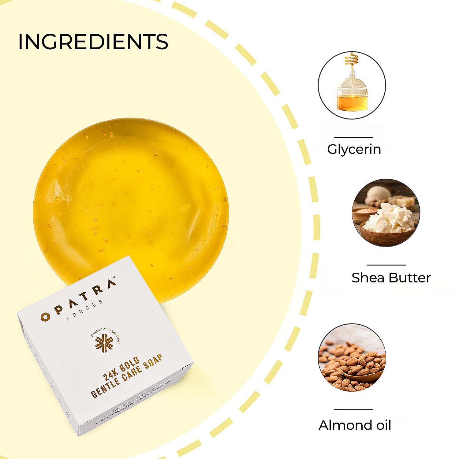 Set of 4 Opatra 24K Gold Gentle Care Soap (90 Grams Each)