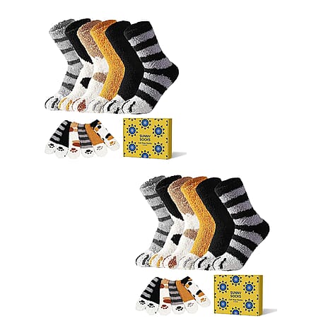 SUNNY SOCKS - 12  Pairs Cute Cat Paw Socks for Women (Size 3 to 7)