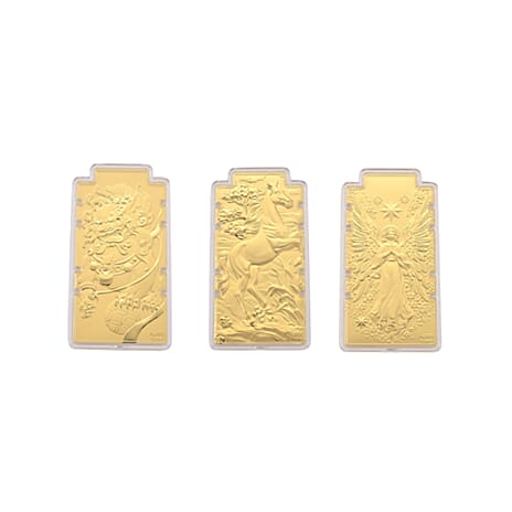 24K Yellow Gold (99.9% Purity) Large Angel Embossed Treasure - Serving as a Guardian Emblem for Peace & Spiritual Protection