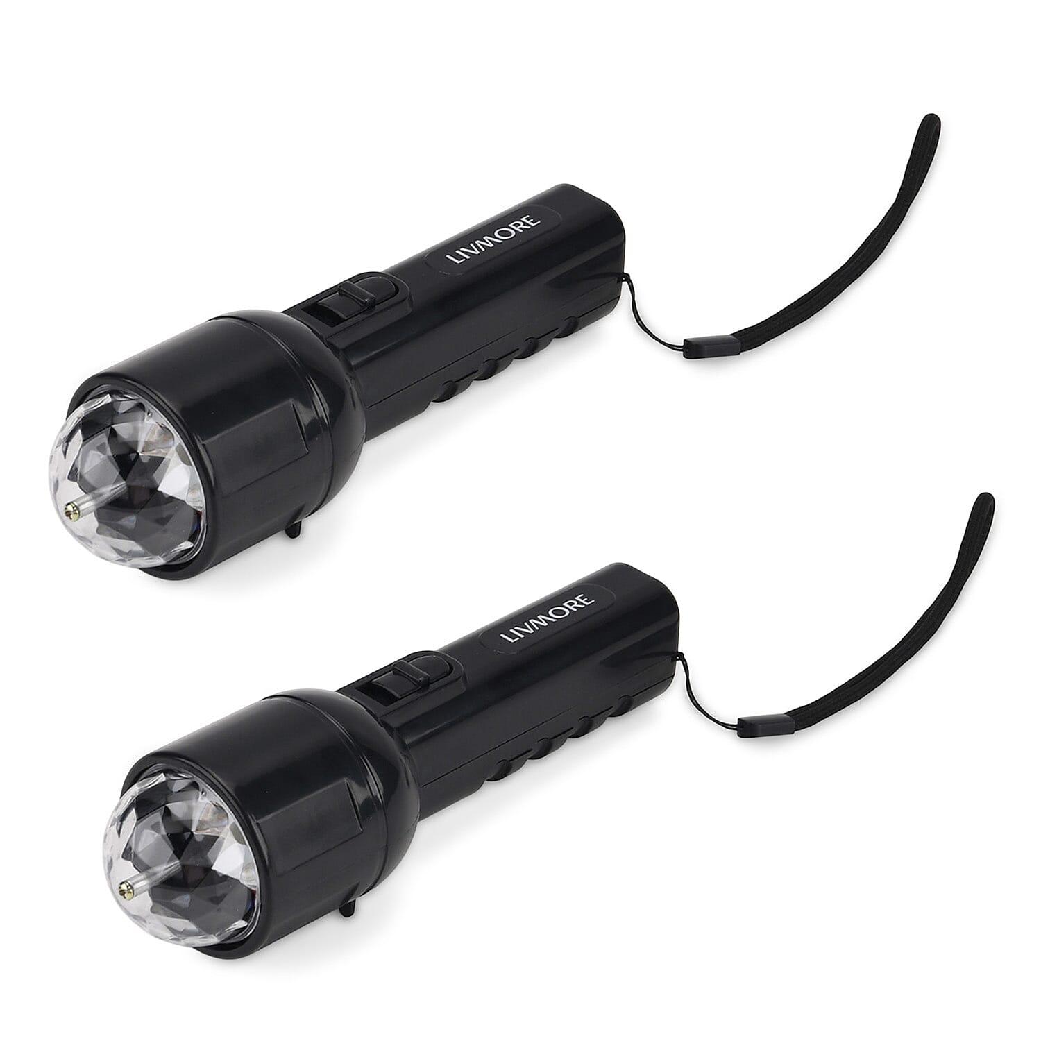 Set of 2 LIVMORE Twilight Dual LED Flashlight With Colour Change Party Light