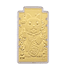 Set of 2 - 24K Yellow Gold (99.9% Purity) Large Maneki Neko Cat Embossed Treasure - Symbolizing Wealth, Good Fortune & Prosperity