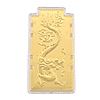 Set of 2 - 24K Yellow Gold (99.9% Purity) Large Dragon Embossed Treasure - Symbolizing Power, Protection & Prosperity (100 x 50 MM)
