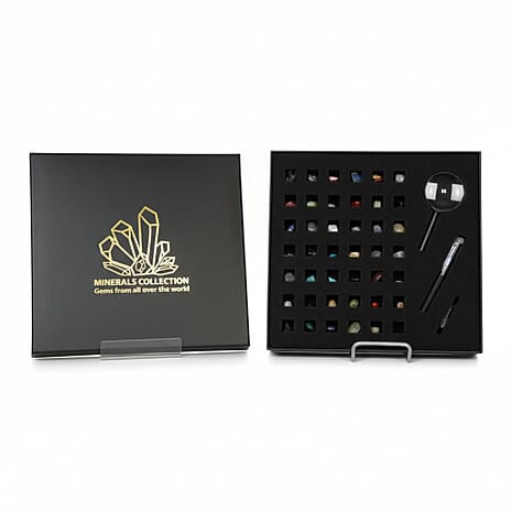 59 In One COLLECTOR'S EDITION Bundle deal - The Mineral Collection - 45 in 1 Comprehensive Set with Magnifying Glass &  Collection of 14 Gemstone Wish Bottles
