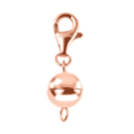 Set of 2- Rose Gold Overlay Sterling Silver Magnetic Lock (Size 8 mm) with Lobster Clasp (Size 11 mm)