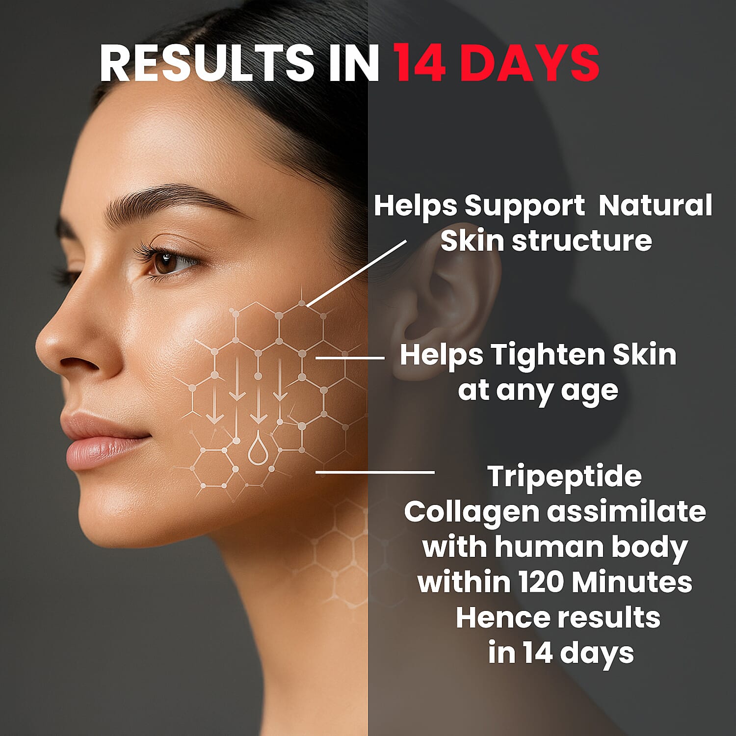 Fountain of Youth Lifestyle Pure Tripeptide Collagen - 100gm (Upto 100 Days Supply) with Free Spoon