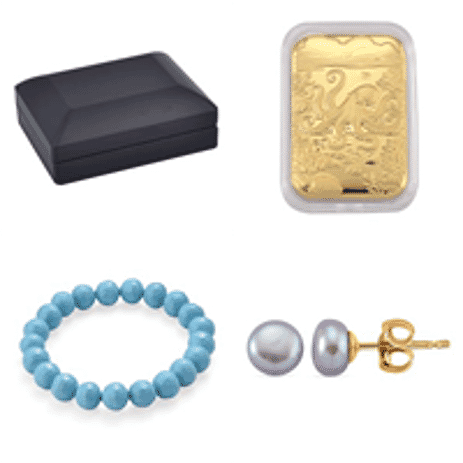 Bundle Deal-24K Gold Octopus Collectible, Silver Freshwater Pearl Earrings, Sleeping Beauty Colour Faceted Shell Pearl Bracelet & Luxurious Necklace- Earring Box with LED Light