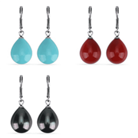 Set of 3-Shell Pearl Earrings