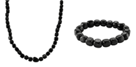 Set of 2 Shungite Mega Offer - Shungite Necklace With Magnetic Clasp (Size 20) 500.00ct & Shungite Bracelet (Free Size) 190.00ct