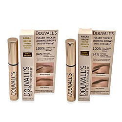 Set of 2 Douvalls Argan Brow Tinted Growth Serum - Soft Brown & Dark Brown