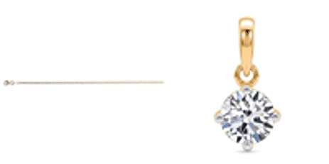 One Time Deal- Luxuraint 9K Yellow Gold SI-GH Lab Grown Diamond Pendant With Free Gold Overlay  Chain 0.50 Cts