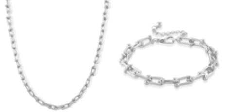 Designer Inspired-  Elegant Clip Necklace (Size - 22 - 2 Inch Ext) and Bracelet (Size - 8-2 Inch Ext) in Silver Colour