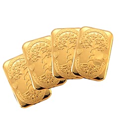 Set of Four 24K Yellow Gold Essential Piece (99.99% Gold Purity)-Horse Collectable