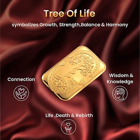 Pack of 4 24K Yellow Gold Tree of Liife Embossed