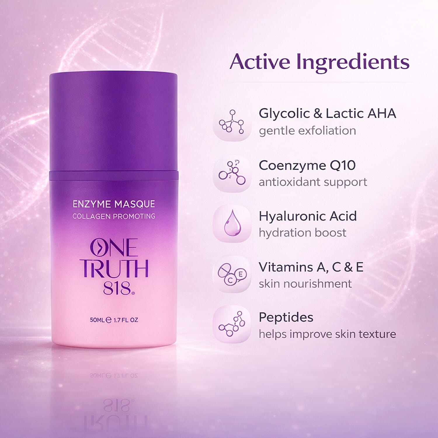 -Set of 2 One Truth 818 Atomiser and Enzyme Face Masque