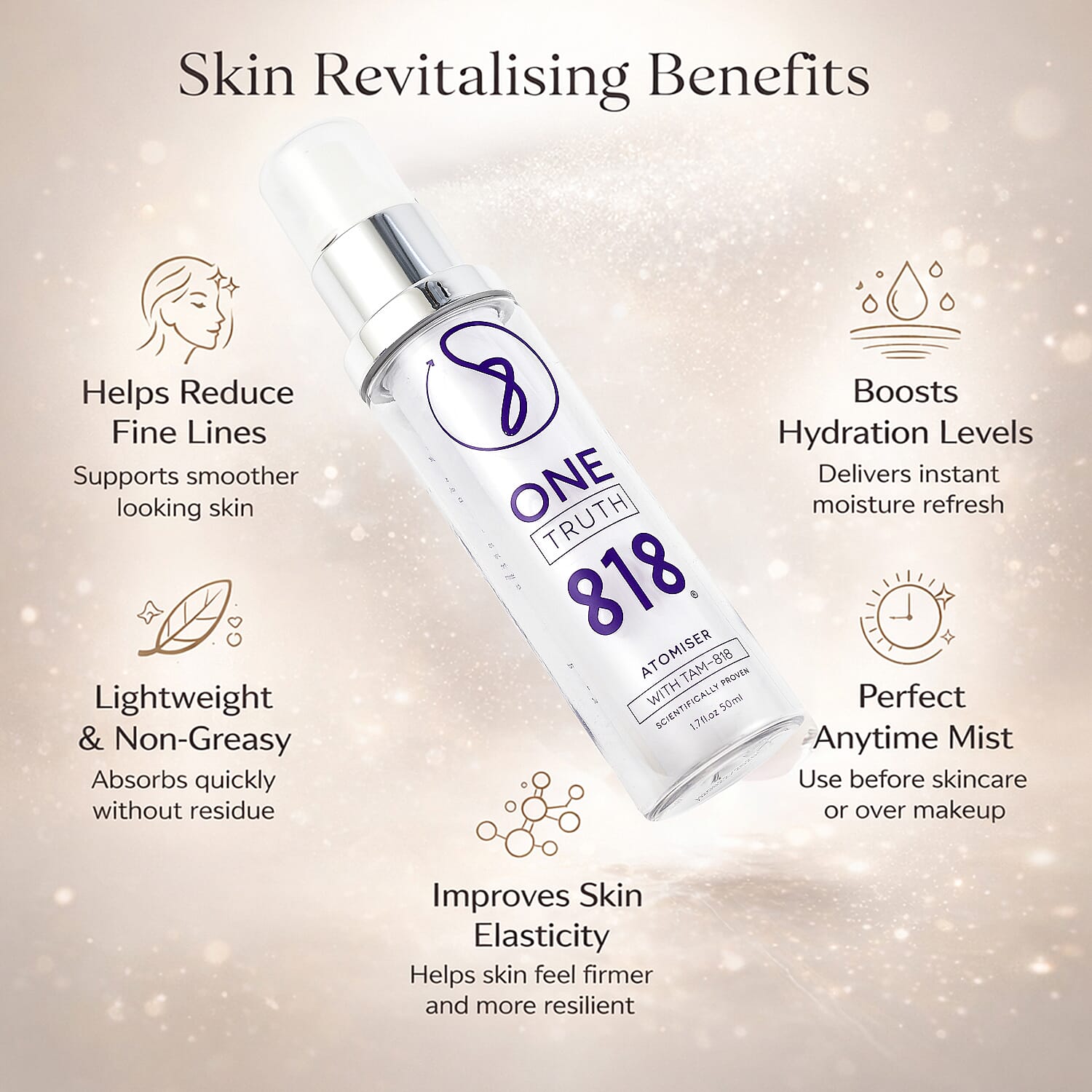 Set of 2 One Truth 818 Atomiser and Anti-Ageing Body Treatment