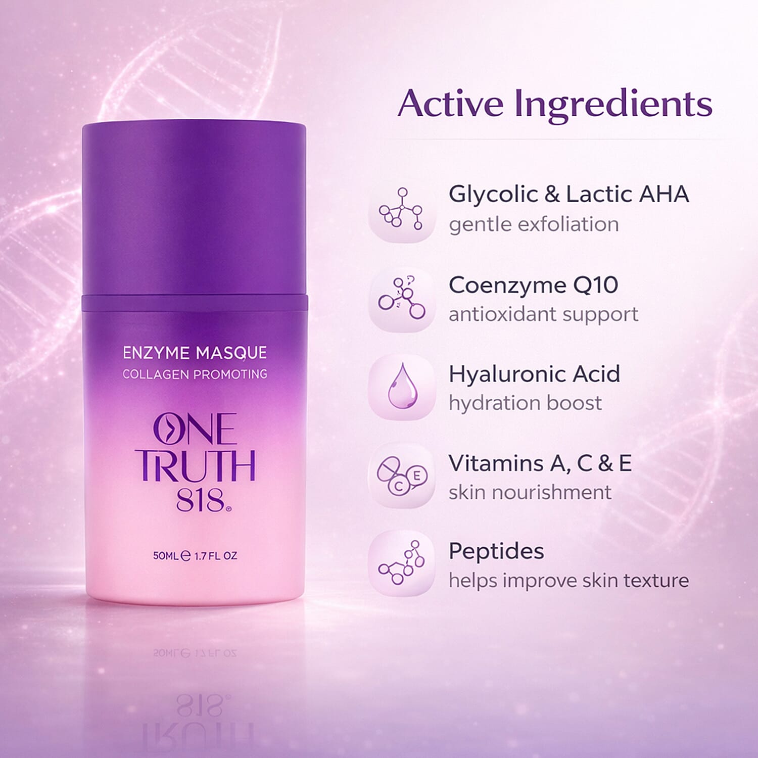 Set of 2 One Truth 818 Anti-Ageing Body Treatment and  Enzyme Face Masque