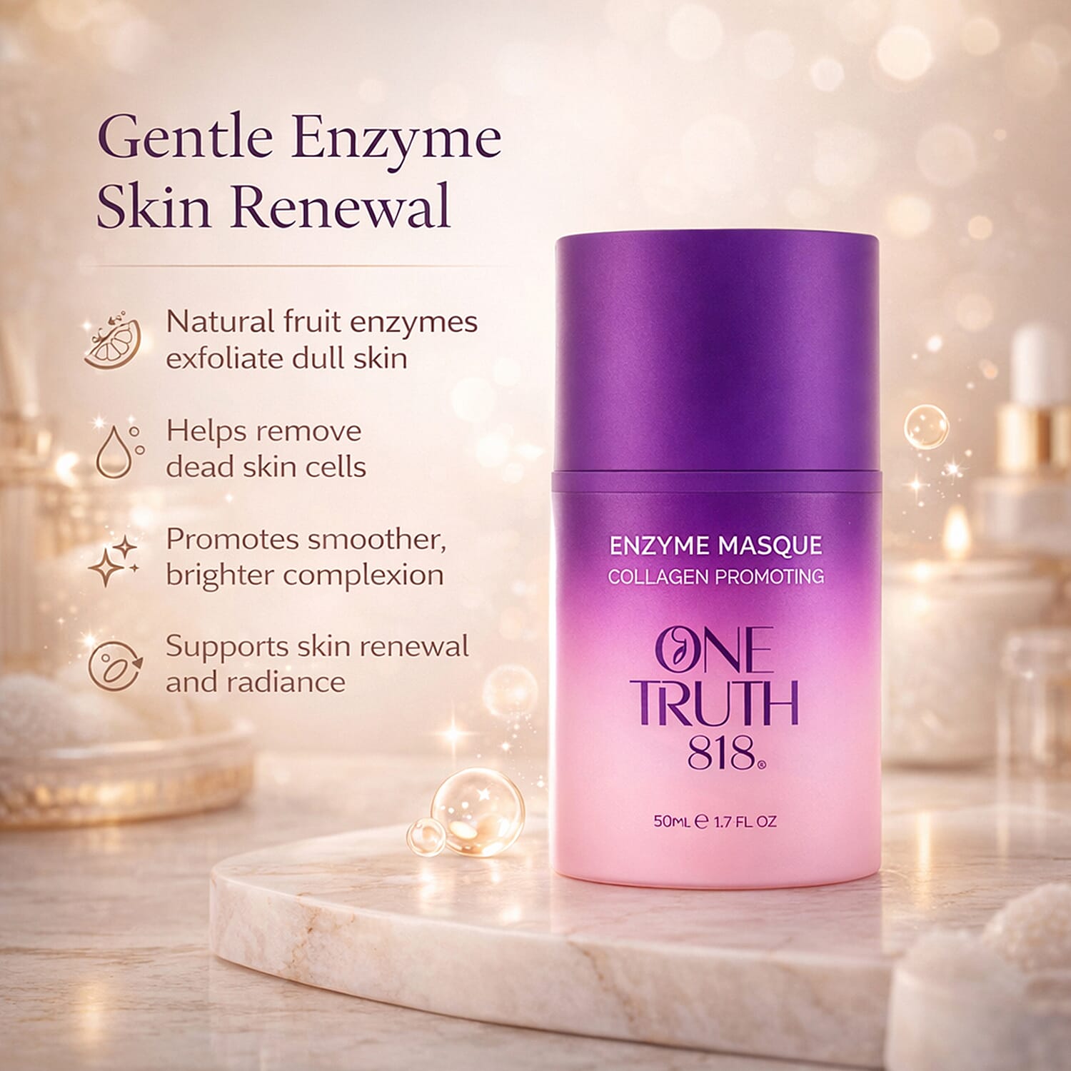 Set of 2 One Truth 818 Anti-Ageing Serum and Enzyme Face Masque