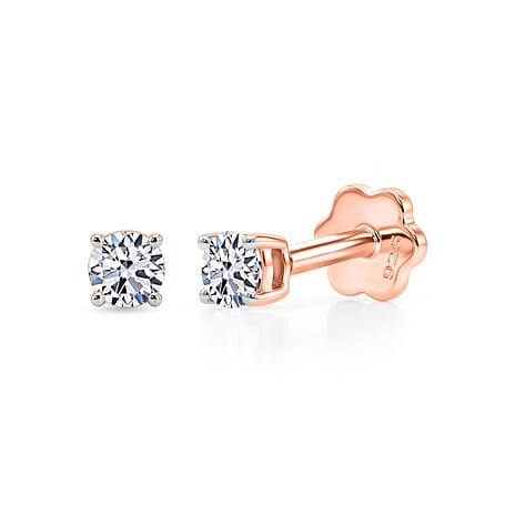 Set of 3 Luxuriant SI-GH Lab Grown Diamond Solitaire Earring with Screw Back , Sterling Silver 0.32 Ct.