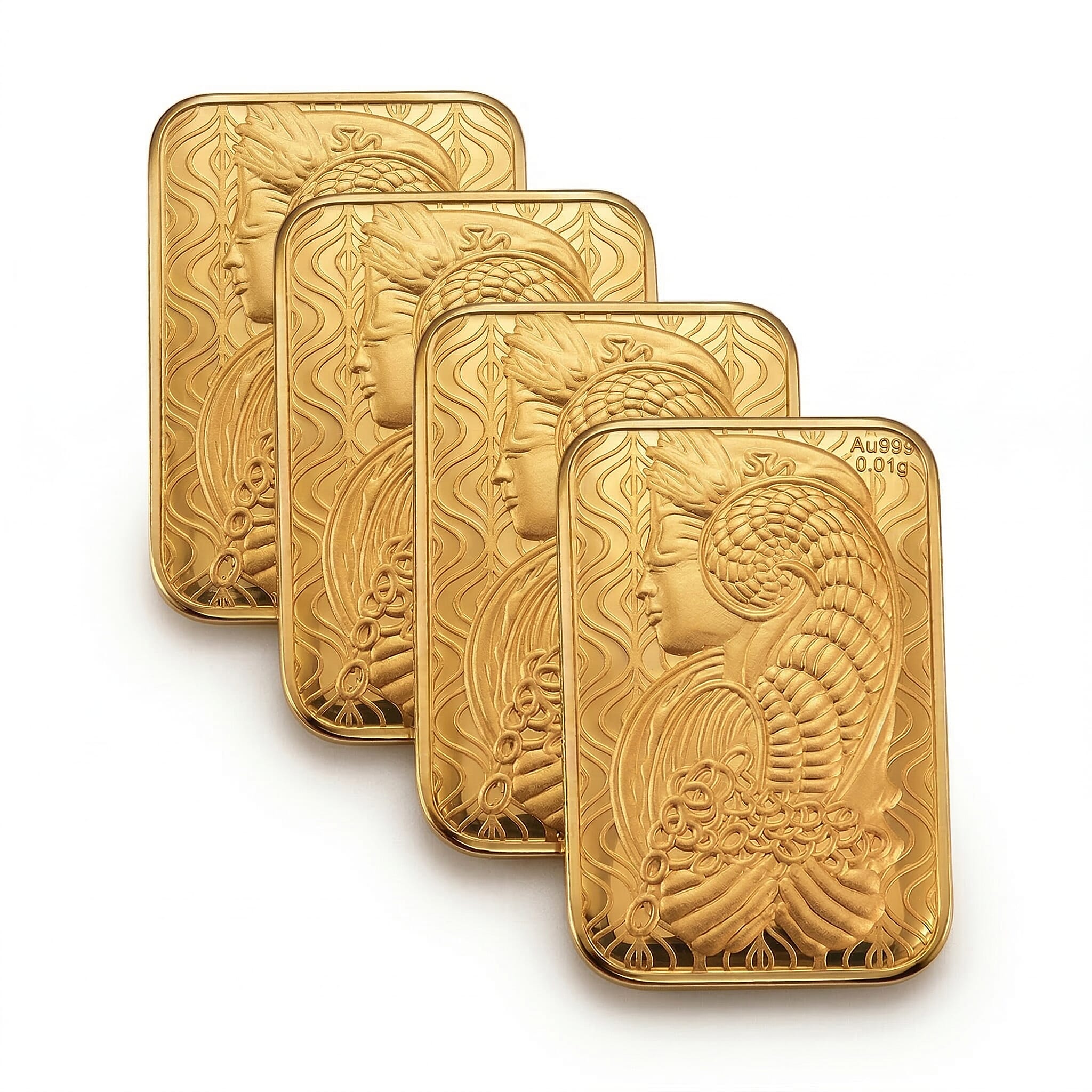 Set of Four 24K Yellow Gold Essential Piece (99.99% Gold Purity) -Lady Fortuna Collectable