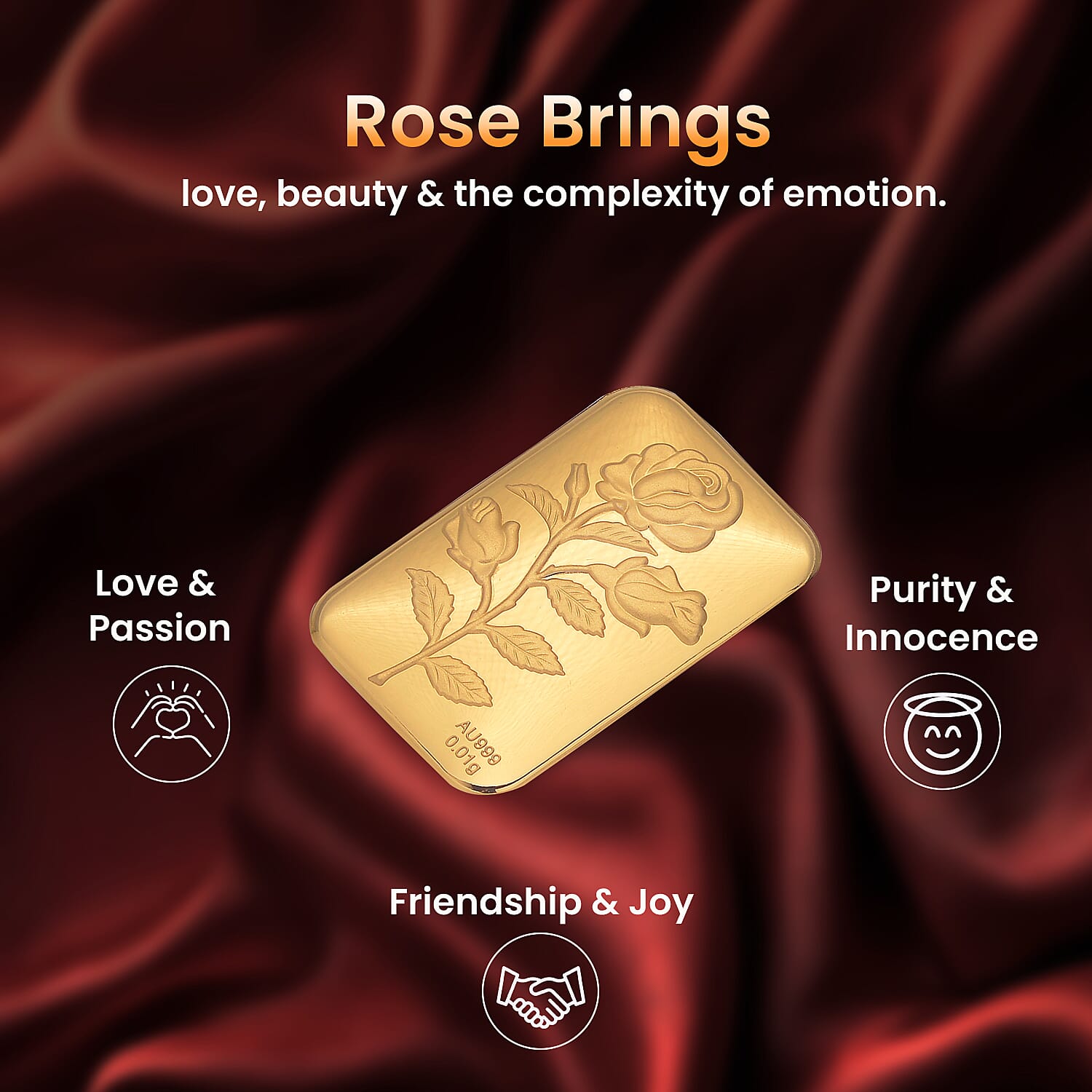 Set of Four 24K Yellow Gold Essential Piece (99.99% Gold Purity)-Rose Collectable