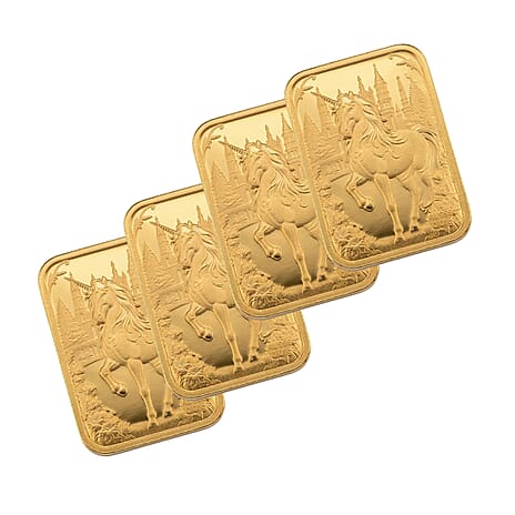 Set of Four 24K Yellow Gold Essential Piece (99.99% Gold Purity)-Horse Collectable