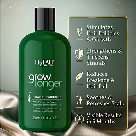 Set Of 2 H2EAU London Grow Longer Miracle Shampoo and Conditioner - 300ml