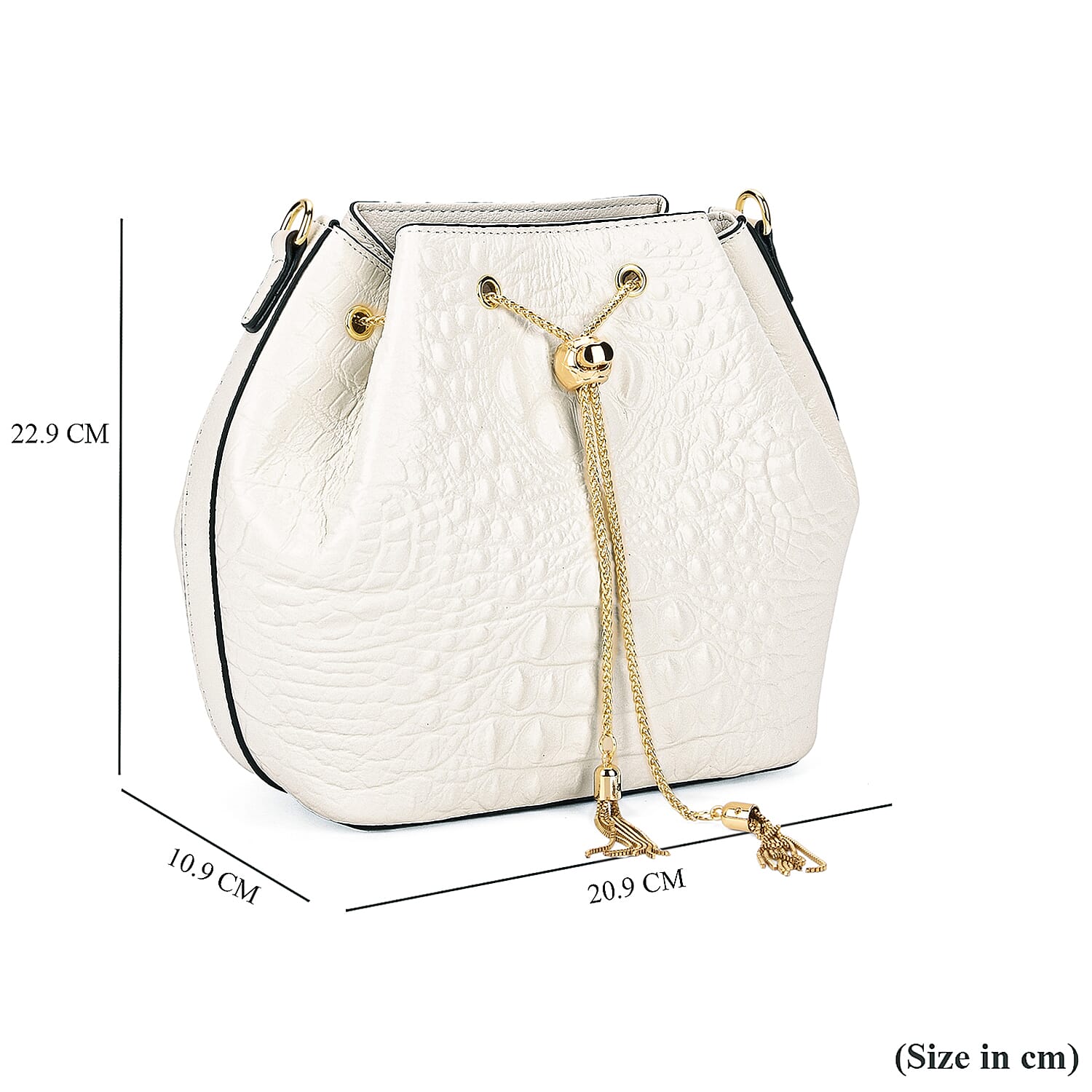 La Marey Genuine Leather Crocodile Embossed Handbag with Mulberry Silk Printed Scarf ( Blue Black)