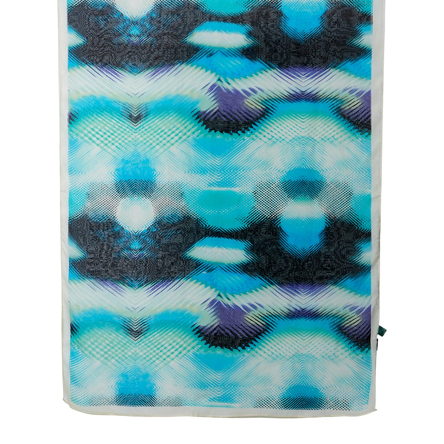 La Marey Genuine Leather Crocodile Embossed Handbag with Mulberry Silk Printed Scarf ( Blue Black)