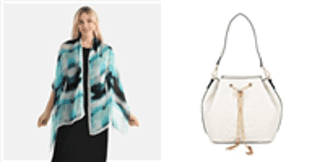 La Marey Genuine Leather Crocodile Embossed Handbag with Mulberry Silk Printed Scarf ( Blue Black)