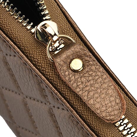 Genuine Leather Studded Handbag Set with Detachable Strap & RFID Embossed Wallet