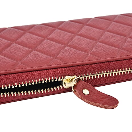 Genuine Leather Studded Handbag Set with Detachable Strap & RFID Embossed Wallet