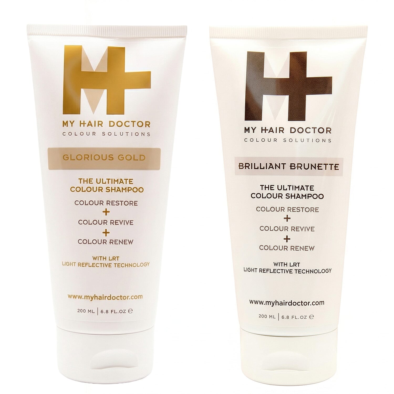 My Hair Doctor Glorious Gold & Brilliant Brunette Colour Shampoo Duo &ndash; 200ml Each