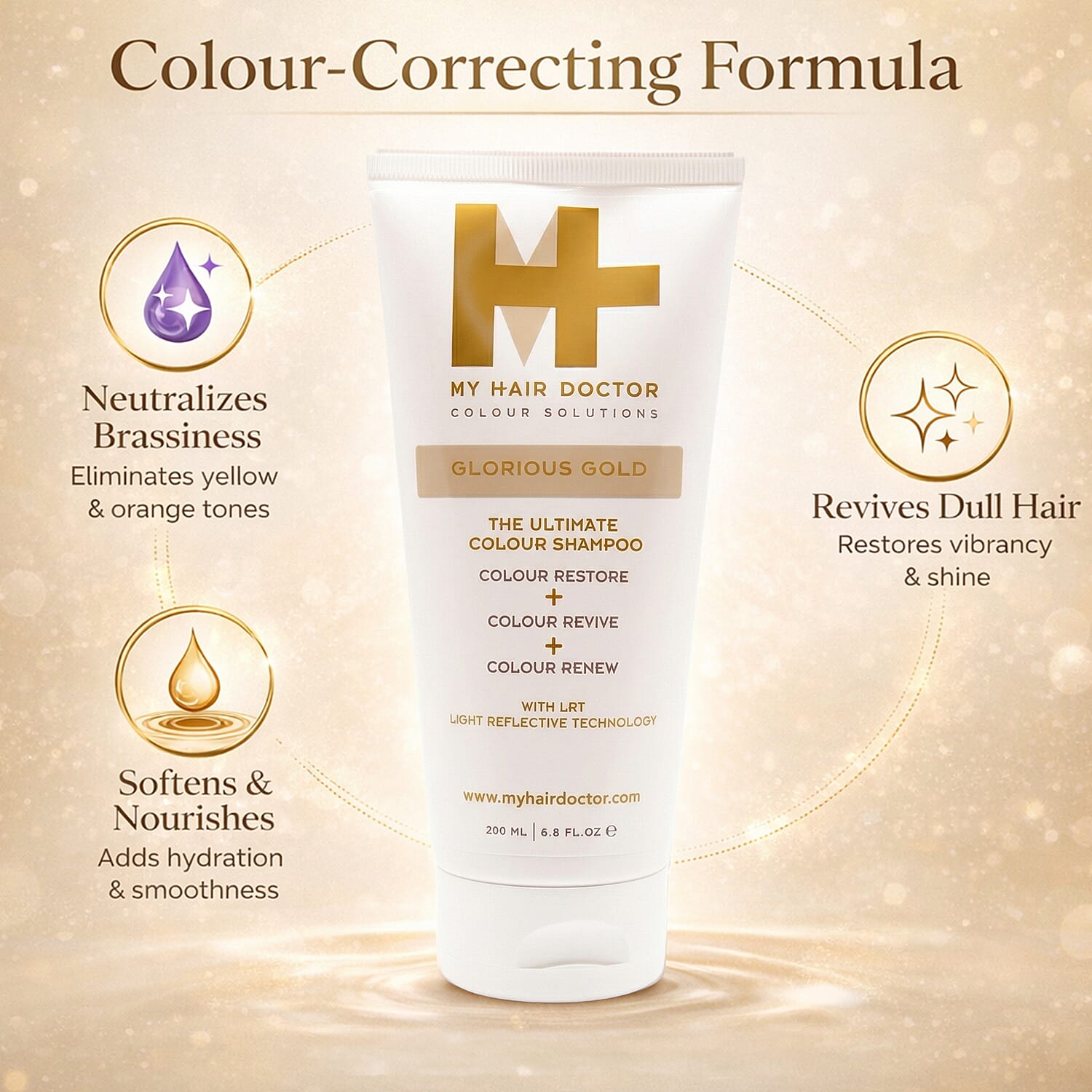 My Hair Doctor Glorious Gold & Brilliant Brunette Colour Shampoo Duo &ndash; 200ml Each