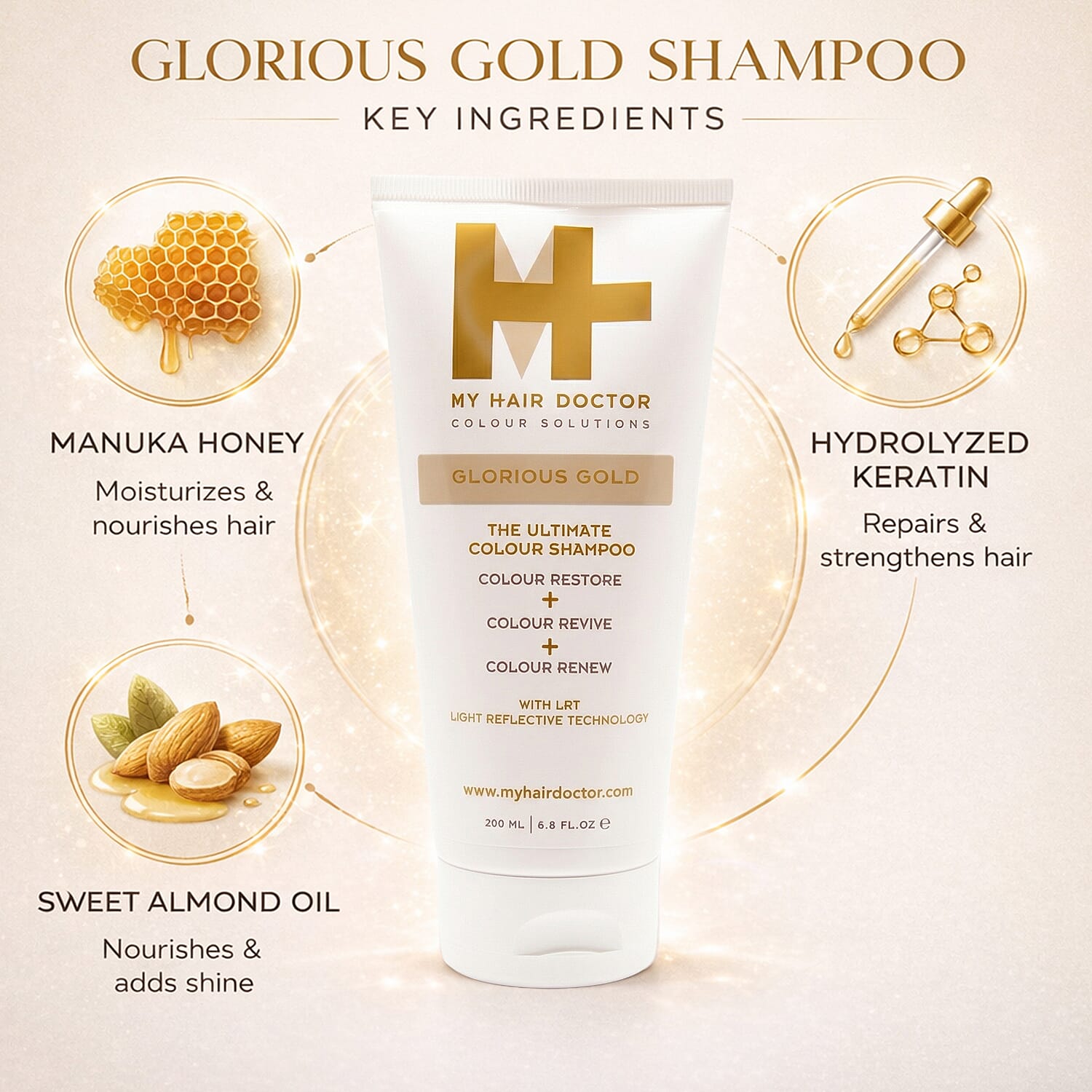 My Hair Doctor Glorious Gold & Brilliant Brunette Colour Shampoo Duo &ndash; 200ml Each