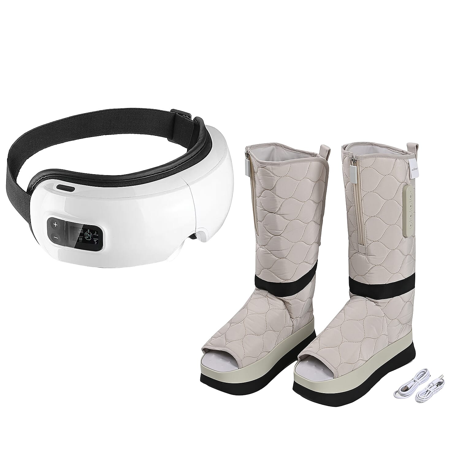 Relaxation Massager Duo &ndash; Soulsmart Leg Massager Boots & Vaivita Portable Eye Massager