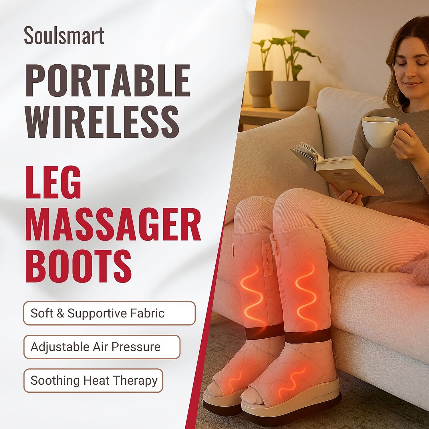 Relaxation Massager Duo &ndash; Soulsmart Leg Massager Boots & Vaivita Portable Eye Massager