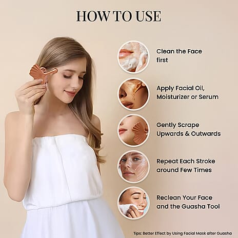 Pack of 2 &ndash; Ginkgo Leaf Gua Sha Face & Neck Massage Tool