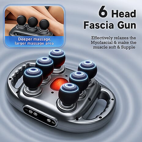 Soulsmart Massager Duo &ndash; Velvet USB Heated Foot Massager (10W) with Professional 6-Head Massager (2000mAh)