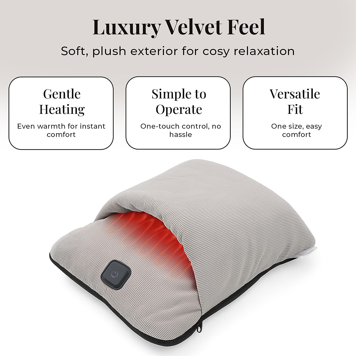 Soulsmart Massager Duo &ndash; Velvet USB Heated Foot Massager (10W) with Professional 6-Head Massager (2000mAh)