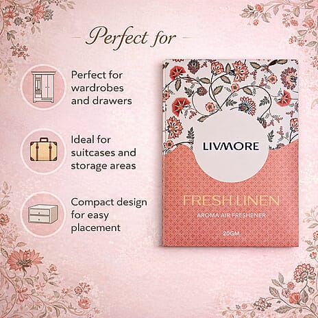 Pack of 20 Livmore Scented Sachets &ndash; Fresh Linen & Oudh & Sandalwood (20g Each)