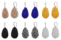 Set of 6 Multi Colour Crystal Dangling Earrings (Assorted)