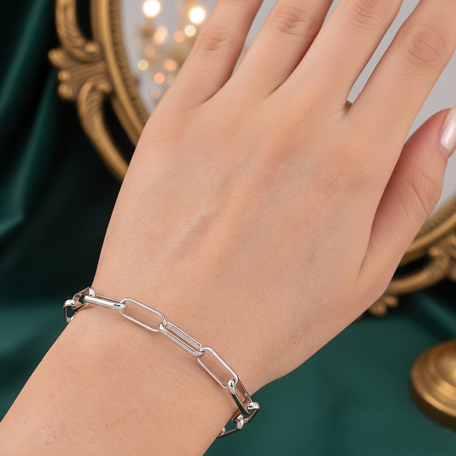 Set of 2 Paperclip Chain Bracelets (Size 8" - 2" Extender)