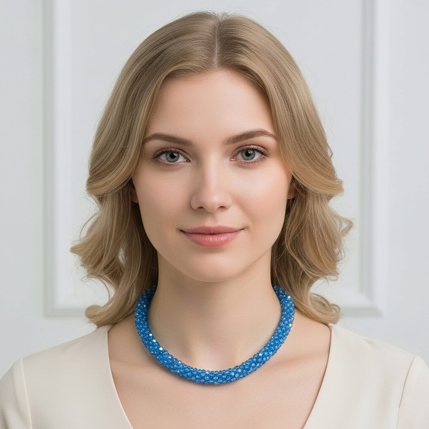 Set of 5 Crystal Necklaces with Austrian Crystal Embellished Magnetic Clasp &ndash; Assorted Colours