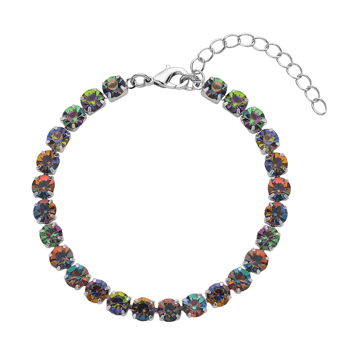 Set of 4 &ndash; 9 Piece Shell Pearl & Crystal Jewellery Sets with Tennis Bracelet (Size 8 - 1.5 Ext) 52.50 Ct.